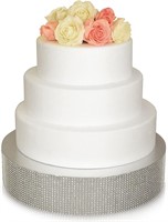 Bling Wedding Cake Stand (16'' Round, Silver)