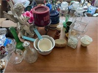 enamel Ware, Clear Glass, Candle, Angle Praying