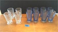 American Fostoria Glasses Clear and Blue