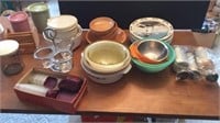 Wood Bowls, Plastic Ware, Porcelain Items