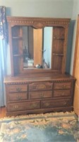 Solid Oak Athens Furniture Dresser With Mirror