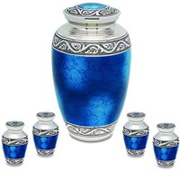 UrnsDirect2U Adult Cremation Urn, Grecian Blue