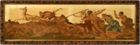 "Diana at the Stag Hunt" Silk Tapestry, 19th C#