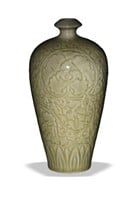 Chinese Yaozhou Kiln Meiping Vase, 20th C#