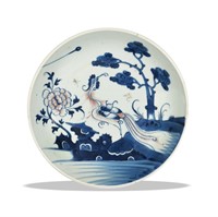 Chinese Blue & White Plate, 18th C#