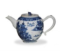 Chinese Export Blue & White Teapot, 18th Century