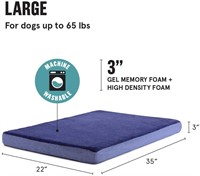 Barkbox Dog Bed | Memory Foam Mattress 3", Navy
