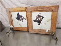 Framed Duck Art w/Coat Hangers