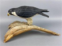 Hand Carved Falcon by "Doc", Nelson, WI, glass