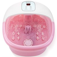 Foot Massager with Heat/Bubbles/Vibration, pink