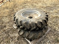 2-12.4x24 Front Tractor Tires and Rims