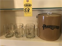 Pinehurst Ice Bucket & 3 Mugs