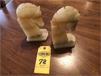 Onyx Horse Book Ends