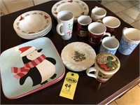 24 pcs. Christmas Plates, Bowls & Cups