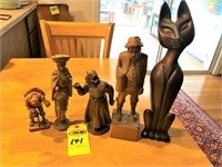 5 pcs. Carved Wood Figurines