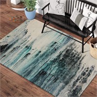 Lahome Abstract Ink Area Rug - 3’ X 5’