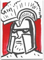 Ares Hand Drawn Sketch card by artist K Tindall