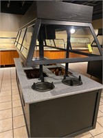 Hot Bar unit glass sneeze guard cabinet set buffet