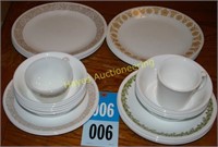 Corelle Mixed Pattern Plates, Cups, Bowls, Saucers