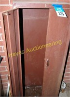 Brown Metal Clothes Hanging Cabinet