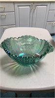 FENTON BOWL WITH SEA SHELL HANDLES, 5"HIGH, 9"WIDE