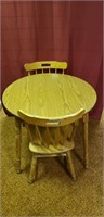 Wooden Table w/4 Chairs & Leaf