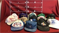 Hat rack, large box of hats