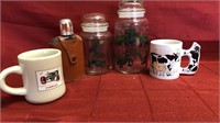 John Deere jars, cow cup, Farmall cup, flask