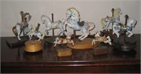 8 Carousel Horses - 3 are Music Boxes