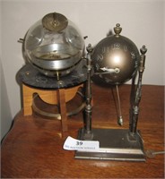 Unique Globe Barometer & Clock W/  Key