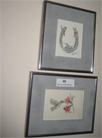 2 Framed Watercolors by Chris Ely