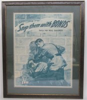 WWII STOP THEM WITH BONDS POSTER ANTI AXIS HITLER