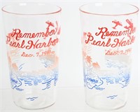 WWII US PATRIOTIC REMEMBER PEARL HARBOR GLASSES