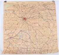 WWII LUFTWAFFE FLIGHT NAVIGATION MAP PARIS & REIMS