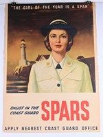 WWII US COAST GUARD SPARS USA HOME FRONT POSTER