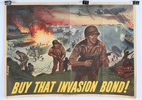 WW2 BUY THAT INVASION BOND! PROPAGANDA POSTER WWII