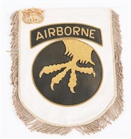 WWII US 17th AIRBORNE EMBROIDERED PENNANT FLAG