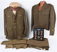 WWII US 1st ARMY UNIFORM + MEDALS GROUPING WW2