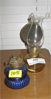2 Small Kerosene Lamps