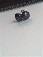 Genuine Black Pearl Earrings