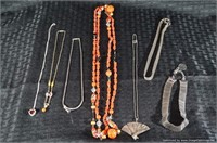 Vintage Necklaces x4 -Art Glass Silvertone