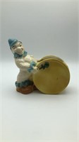 1950s Pottery Clown Banging Drum Planter