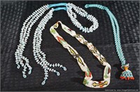 Native American Glass Seed Bead Necklaces x3