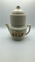 Vtg Porcelier Double Boiler Pottery Teapot