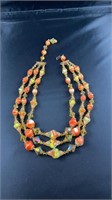 Vendome Art Glass Double Strand Necklace