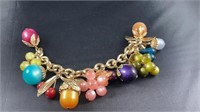 Napier Moon Glow Lucite Charm Bracelet