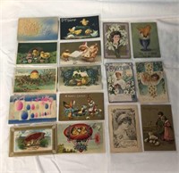 16 Antique Embossed Easter Postcards Early 1900s