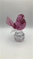 9" Solid Art Glass Ruby Flamingo Paperweight
