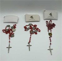 3 Rosaries - 2 Ruby, 1 Amethyst