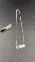 Sterling Tag Anklet & Collar Pin